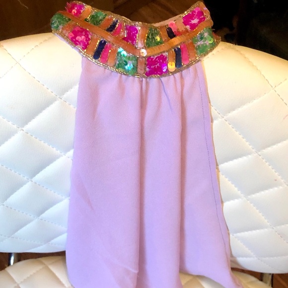 Chiffon halter back tie top - Picture 1 of 6